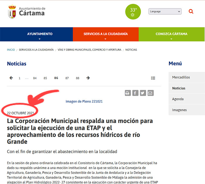 22-10-21 noticia moción ayuntamiento de Cártama
