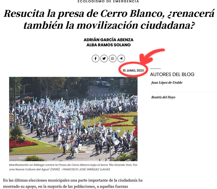 Resucita la Presa de Cerro Blanco - Público
